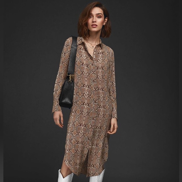 Anine Bing Chelsea Shirt Dress Snake Python - Picture 2 of 13